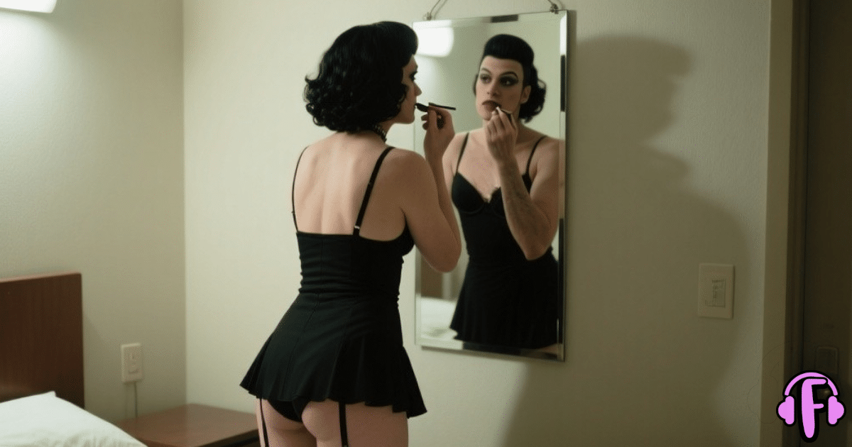 Image de L'histoire "Chambre d'hotel", une sissy qui réalise un fantasme, celui de jouer le rôle d'une prostituée.