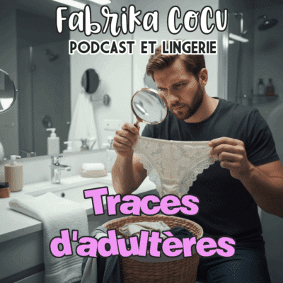 Podcast de pornaudio avec vente de lingerie portée "Traces d'adultères' qui mélange fétichisme et fantasme candauliste, produit par FabriKa